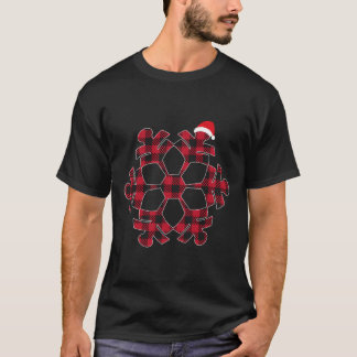 T-shirt Buffle de Noël noir rouge Pousse de neige Père Noë