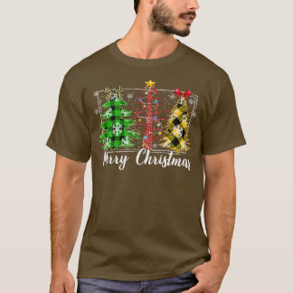 T-shirt Buffle de Noël Plaid Red Green Xmas Light