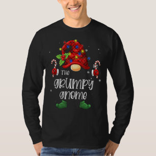 T-shirt Buffle Gnome Grumpy Plaid Christmas Tree Ligh
