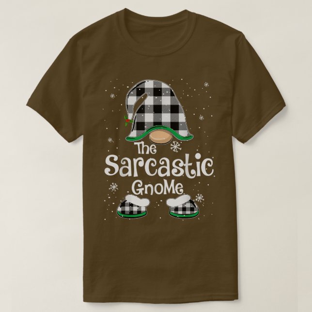 T-shirt Buffle Gnome Sarcastique Plaid Correspondant Famil (Design devant)