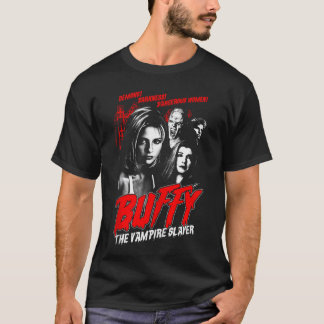 T-shirt Buffy contre les vampires Affiche de l'horreur vin