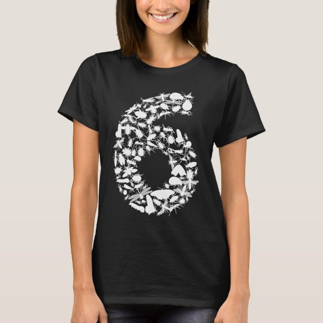 T-shirt Bugs 6e anniversaire mignonne 6 ans garçon fille e (Devant)