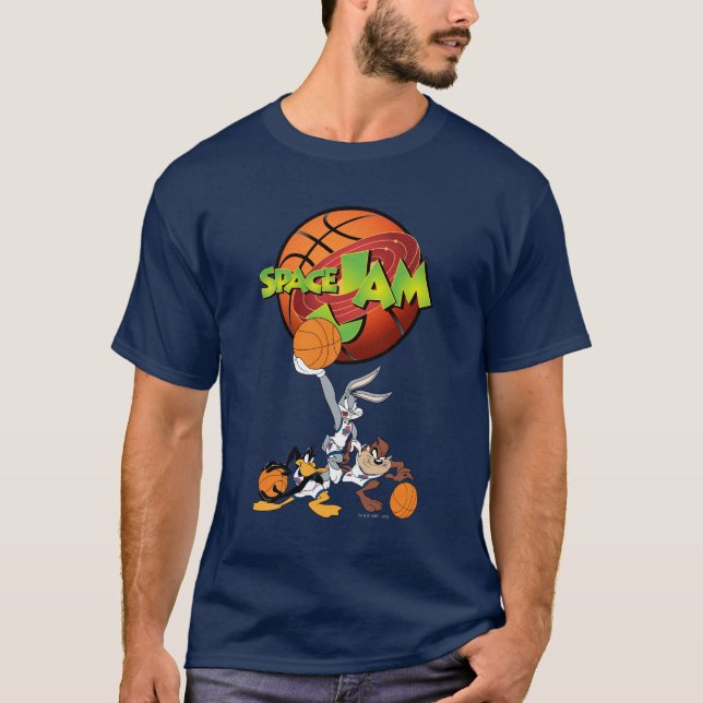 T-shirt BUGS BUNNY™, DAFFY DUCK™, & TAZ™ SPACE JAM™ logo (Devant)