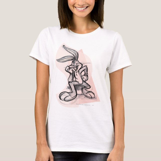 T-shirt BUGS BUNNY™ Thinker rose pâle (Devant)