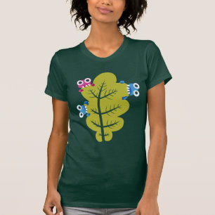 T-shirt Bugs de dessin amusants à feuilles vertes