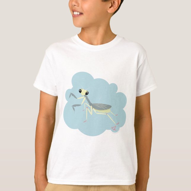 T-shirt Bugzter - mante de prière sur bleu-clair (Devant)