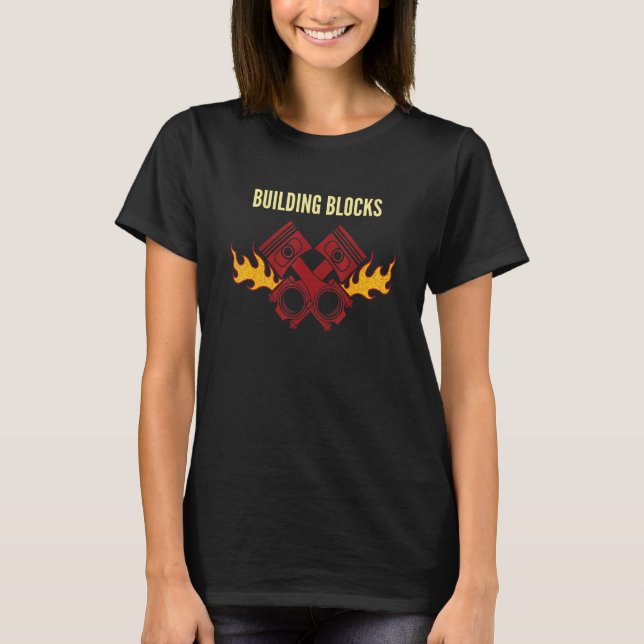 T-shirt Building Blocks Car Mechanic Auto Car Repair Car (Devant)