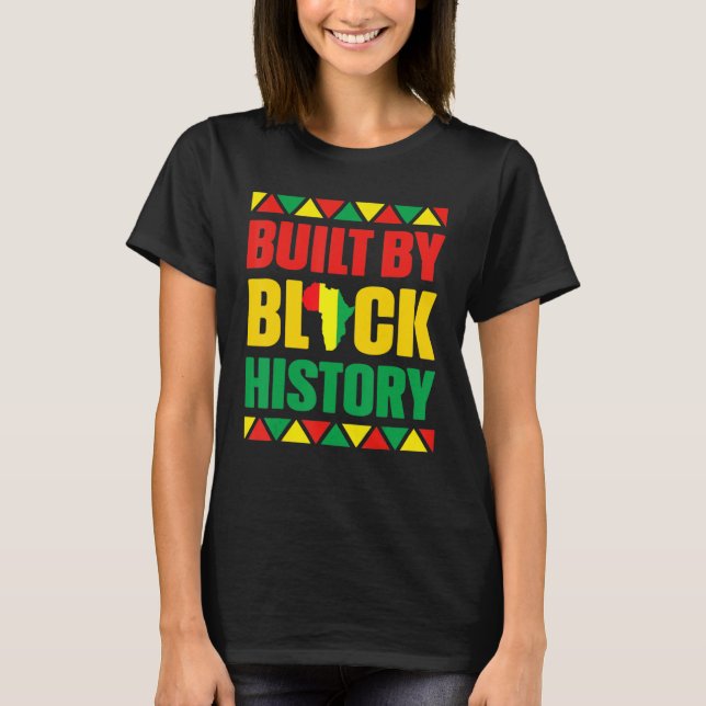T-shirt Built By Black History Month Afro Frican Pride Men (Devant)