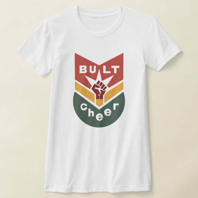 T-shirt BUILT TO CHEER Raised-Fist Badge (Poser)