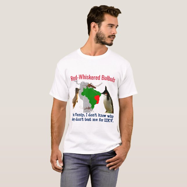 T-shirt Bulbus à bec rouge au Brésil par RoseWrites (Devant entier)