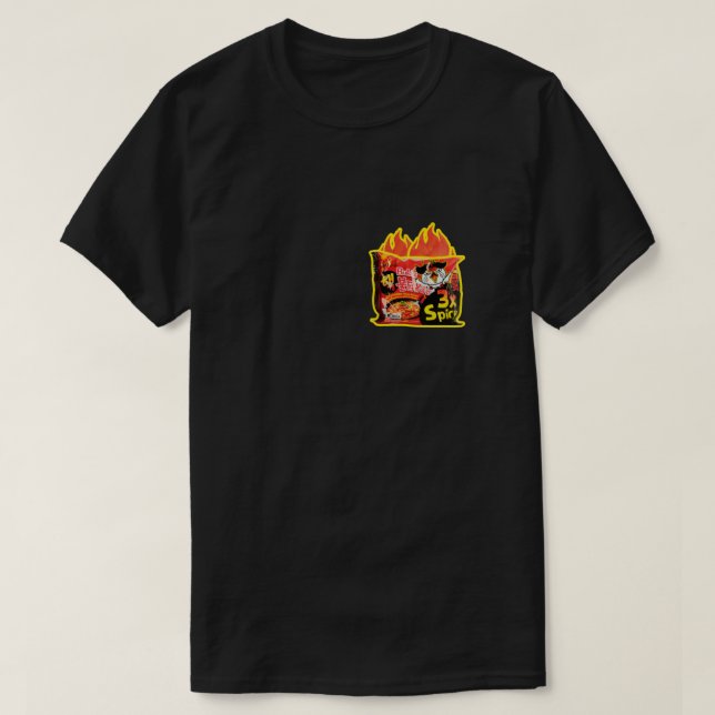 T-shirt Buldak 3X CHAUD POULET ÉPICÉ RAMEN (Design devant)