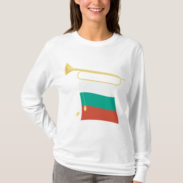 T-shirt Bulgarian Flag and Bugle (Devant)