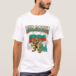 T-shirt Bulgarian Patriotic Lion with Flag and Fireworks