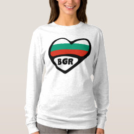 T-shirt Bulgarie Code Pays Coeur Drapeau, BGR