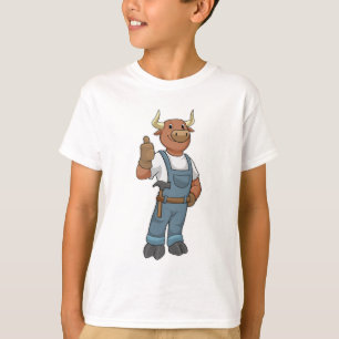 T-shirt Bull comme Handyman avec Hammer