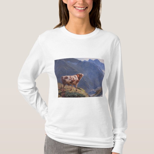 T-shirt Bull dans les Alpes (par Eugène Burnand) (Devant)