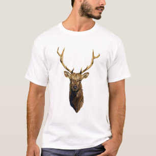 T-shirt Bull Elk Head animal nature faune art