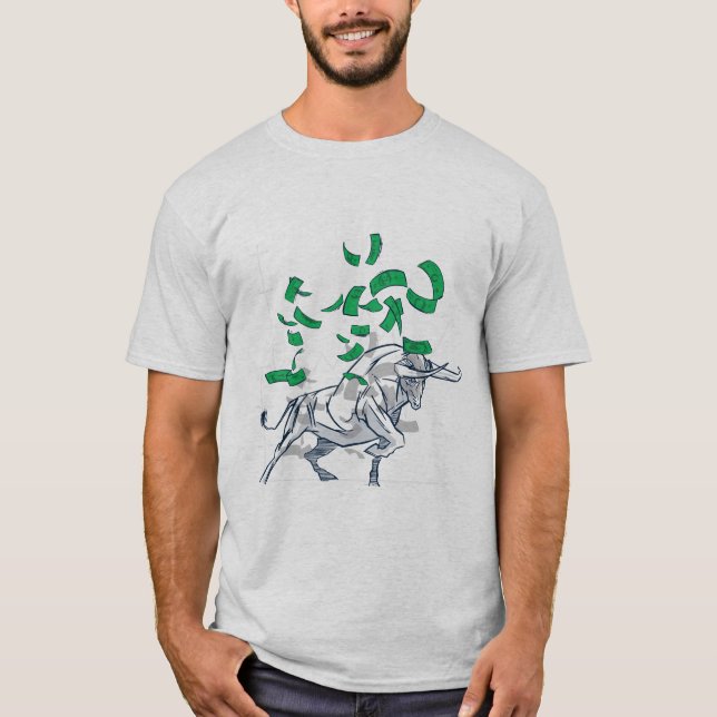 T-shirt Bull Market Flying Money (Devant)