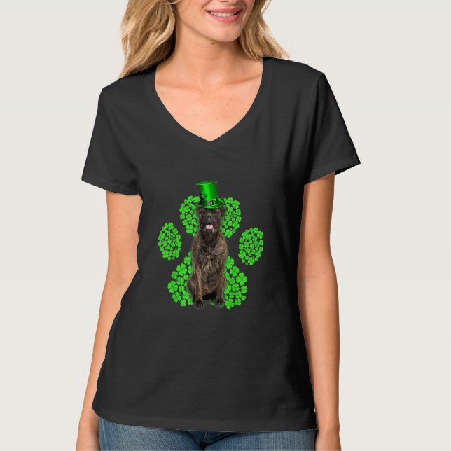 T-shirt Bull Mastiff Shamrock C St Patrick's Day (Devant)