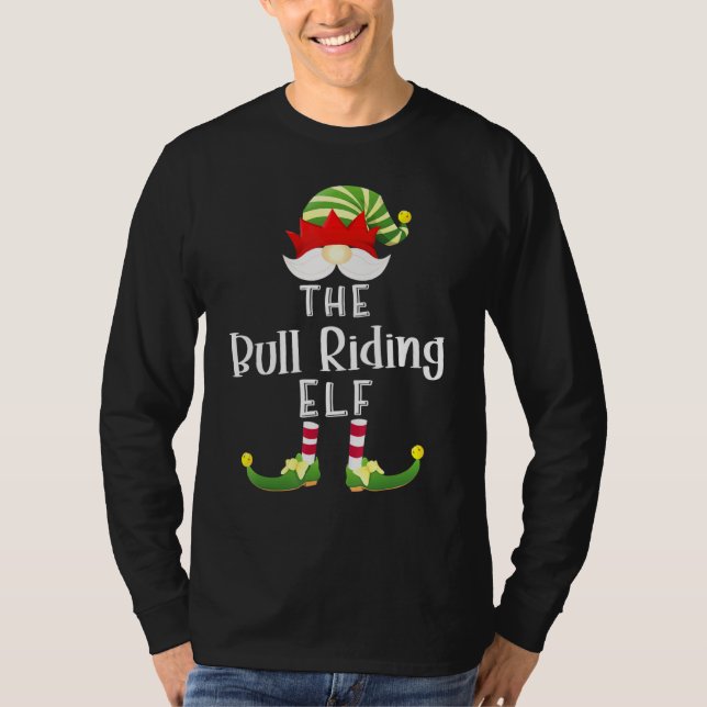 T-shirt Bull Riding Elf Group Noël Pajama Party (Devant)
