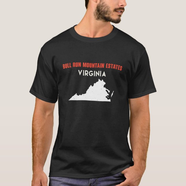 T-shirt Bull Run Mountain Estates Virginia USA State Ameri (Devant)