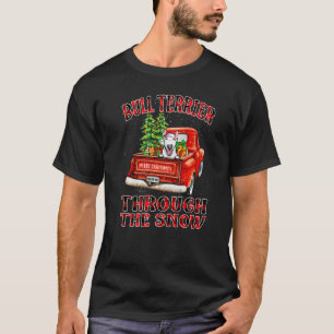 T-shirt Bull Terrier à travers la neige Noël Camion Plai