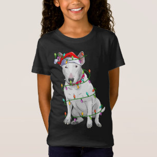 T-Shirt Bull Terrier Amoureux des chiens Xmas Santa Hat Bu