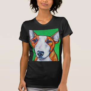 T-shirt Bull-terrier anglais rouge/blanc