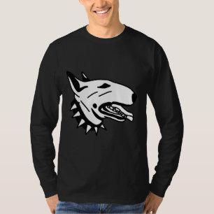 T-shirt Bull Terrier Avec Un Col Noir Araigné