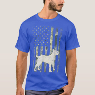T-shirt Bull Terrier Chien Papa Maman Camoue USA Drapeau