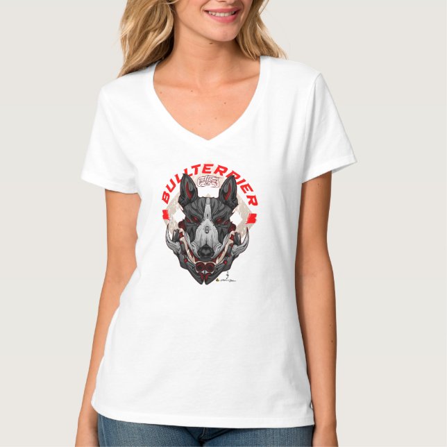 T-shirt BULL TERRIER Cyberpunk Samurai Elite (Devant)