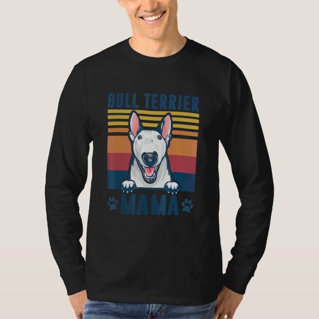 T-shirt Bull Terrier Mama Mère Retro Chien Maman 1 (Devant)