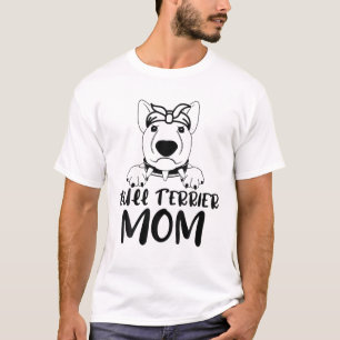 T-shirt Bull Terrier Maman Fête des Mères Amoureux des chi