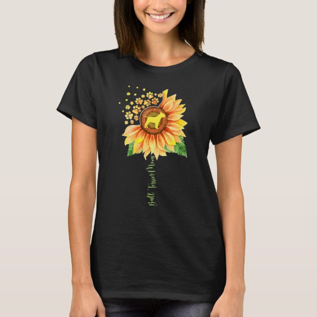 T-shirt Bull Terrier Maman Tournesol pour Bull Terrier (Devant)