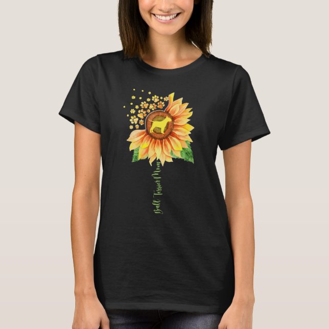 T-shirt Bull Terrier Maman Tournesol pour Bull Terrier (Devant)