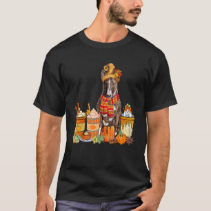 T-shirt Bull Terrier Portant Un Casquette Avec Des Tasses 