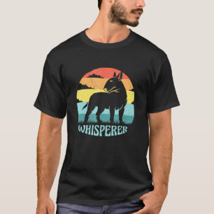 T-shirt Bull Terrier Whisperer Cool Retro Sunset - Vintage