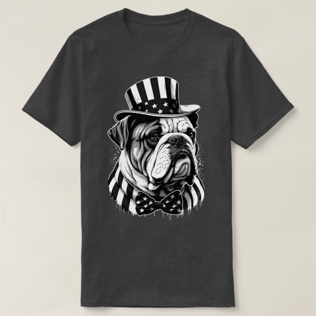 T-shirt Bulldog 4 juillet 7 (Design devant)