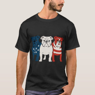 T-shirt Bulldog 4 juillet amateur de chiens Hommes femmes