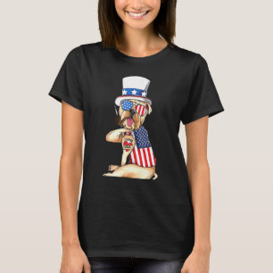 T-shirt Bulldog anglais Merica 4 juillet Sungla américain