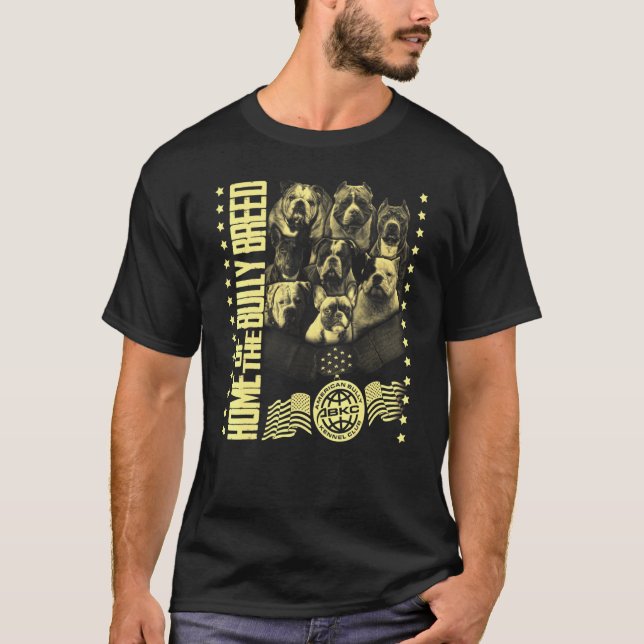 T-shirt Bulldog Anglais Race Bully Abkhaze-American Bully  (Devant)