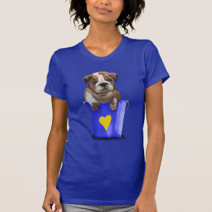 T-shirt Bulldog Bucket Of Love Blue
