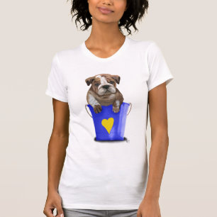 T-shirt Bulldog Bucket Of Love Blue