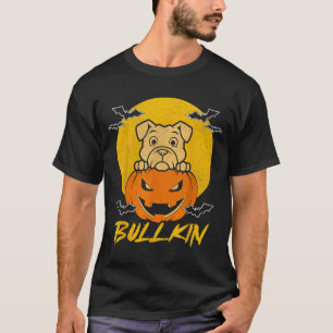 T-shirt Bulldog Citrouille Bullkin Halloween Drôle Amateur