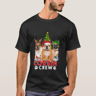 T-shirt Bulldog Cousin Crew Christmas Tree Boys Girls Merr
