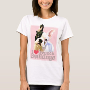 T-shirt Bulldog français - I Heart Bulldogs frança