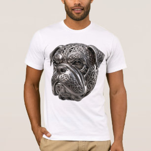 T-shirt Bulldog guerrier celtique ferocieux Totem au nœud