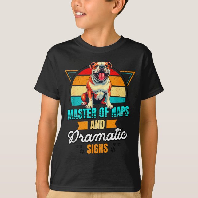 T-shirt Bulldog Lover Funny Bulldog Retro  (Devant)