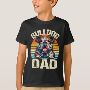 T-shirt Bulldog papa Amoureux de les chiens Fête des pères