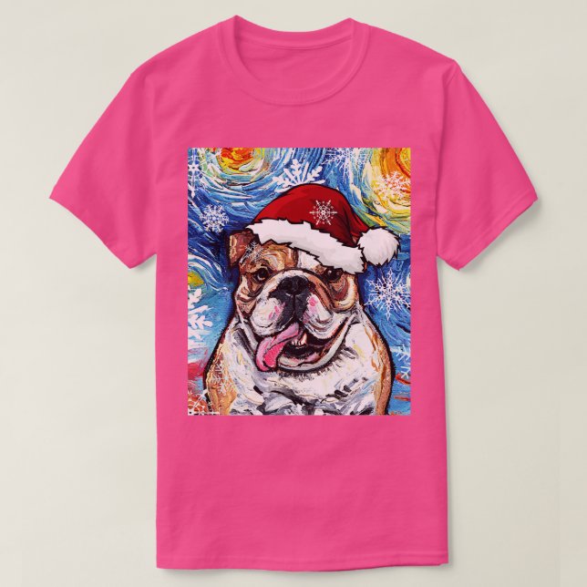 T-shirt Bulldog Père Noël (Design devant)